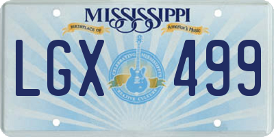 MS license plate LGX499