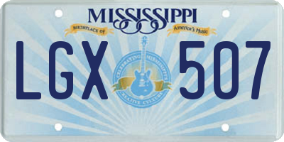 MS license plate LGX507