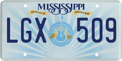 MS license plate LGX509