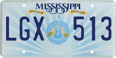 MS license plate LGX513