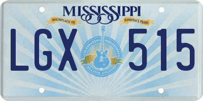 MS license plate LGX515