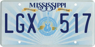 MS license plate LGX517