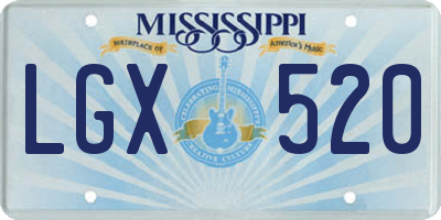 MS license plate LGX520