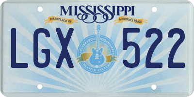 MS license plate LGX522