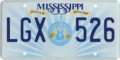 MS license plate LGX526
