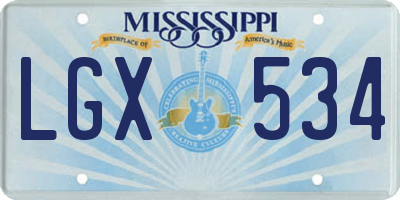 MS license plate LGX534