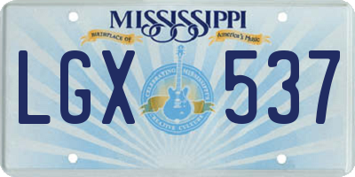 MS license plate LGX537