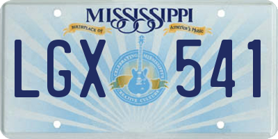 MS license plate LGX541