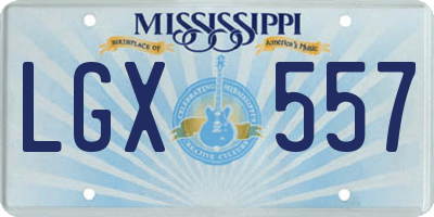 MS license plate LGX557
