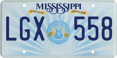 MS license plate LGX558