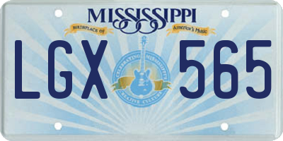 MS license plate LGX565