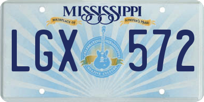 MS license plate LGX572