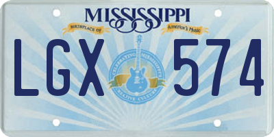 MS license plate LGX574