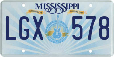 MS license plate LGX578