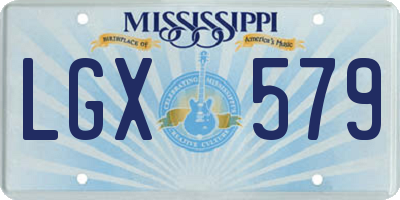 MS license plate LGX579