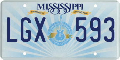 MS license plate LGX593