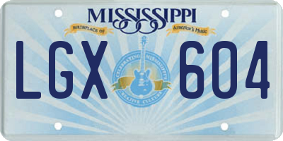MS license plate LGX604