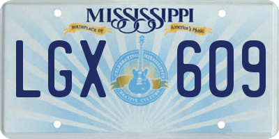 MS license plate LGX609