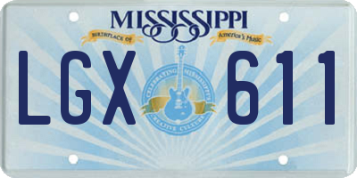 MS license plate LGX611