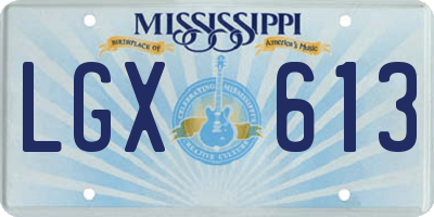 MS license plate LGX613