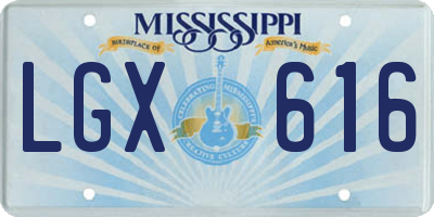 MS license plate LGX616