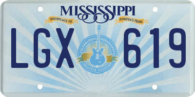 MS license plate LGX619