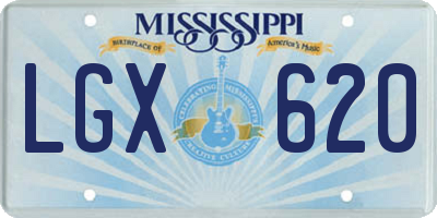 MS license plate LGX620