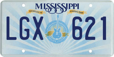 MS license plate LGX621