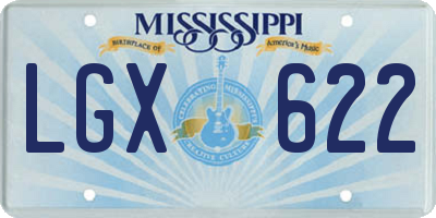 MS license plate LGX622