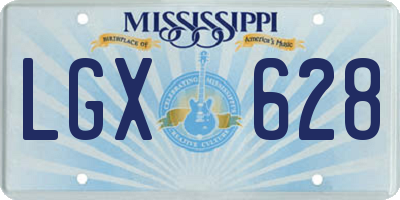 MS license plate LGX628