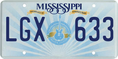 MS license plate LGX633