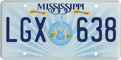 MS license plate LGX638
