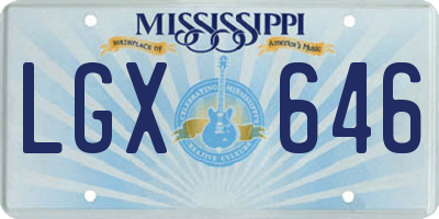 MS license plate LGX646