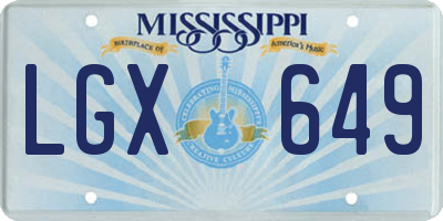 MS license plate LGX649