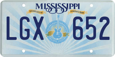 MS license plate LGX652