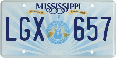MS license plate LGX657