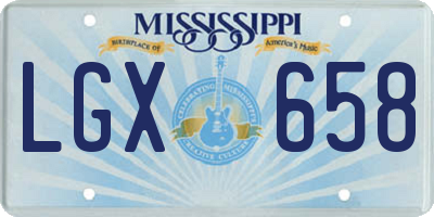 MS license plate LGX658