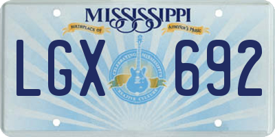 MS license plate LGX692