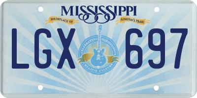 MS license plate LGX697