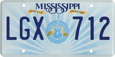 MS license plate LGX712