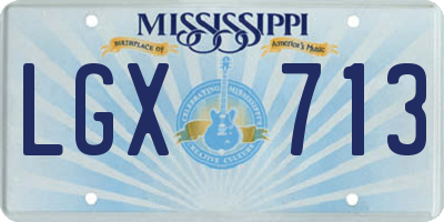 MS license plate LGX713