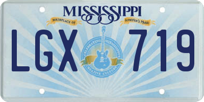 MS license plate LGX719