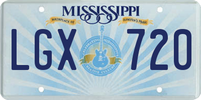 MS license plate LGX720
