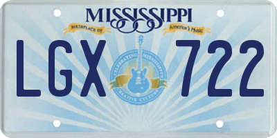 MS license plate LGX722
