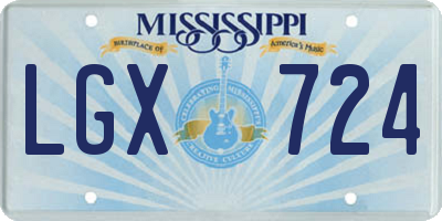 MS license plate LGX724