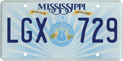 MS license plate LGX729