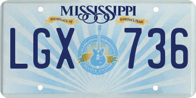 MS license plate LGX736