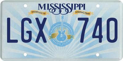 MS license plate LGX740