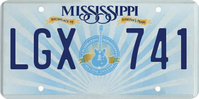 MS license plate LGX741