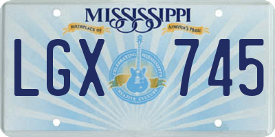 MS license plate LGX745